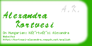 alexandra kortvesi business card